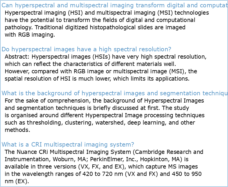 Survey of Hyperspectral and Multispectral Imaging Technologies