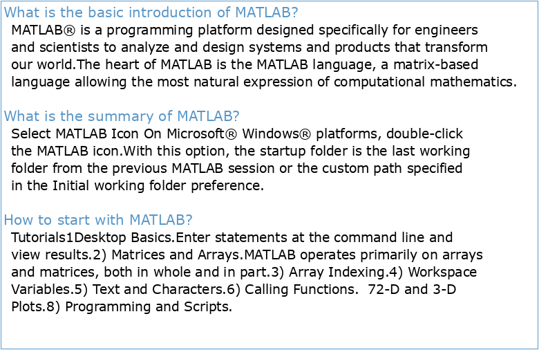 Chapter 1 Introduction to MATLAB