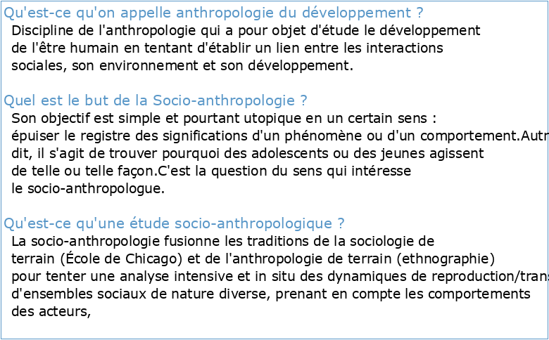 Socio-anthropologie du développement