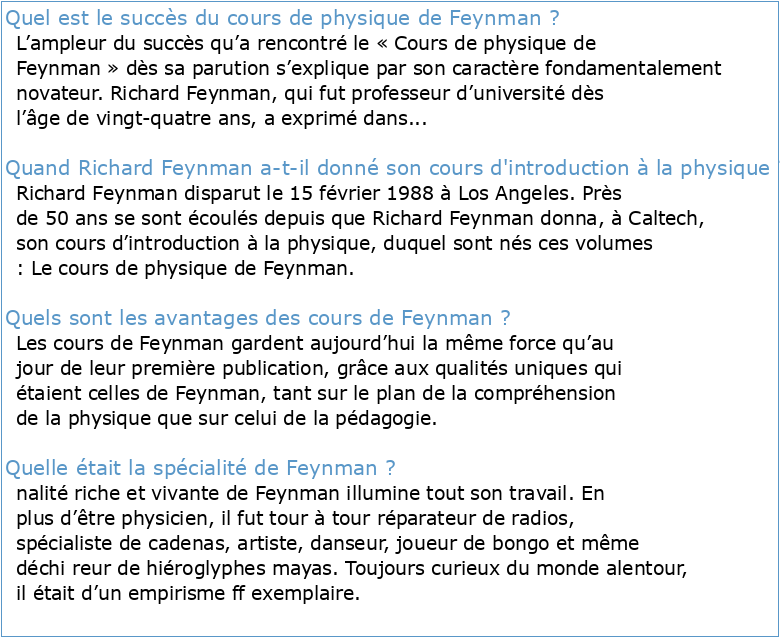 Le cours de physique de Feynman Mecanique 1