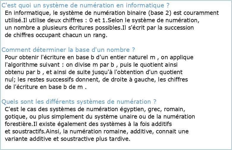 Chapitre 1 Codification et représentation des nombres Introduction