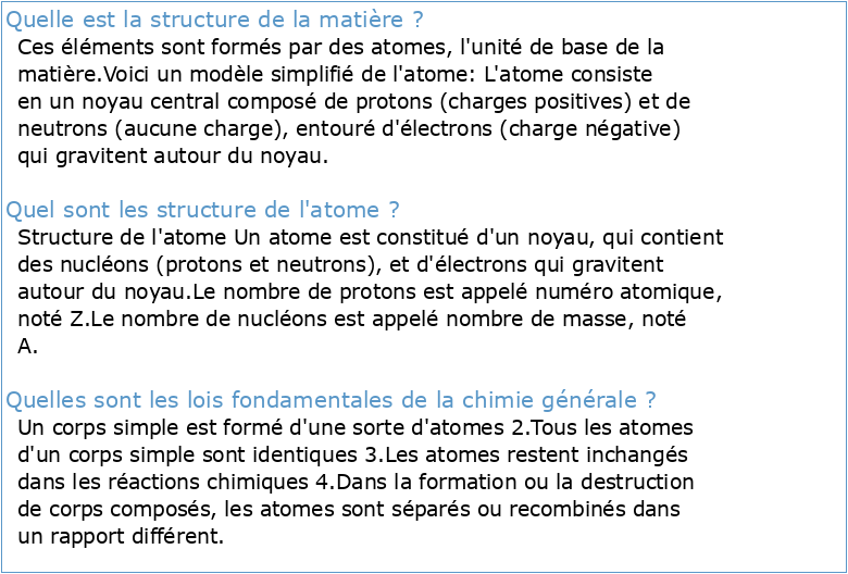 Cours de Structure de la matière (Chimie 1) \1 ère Année Licence