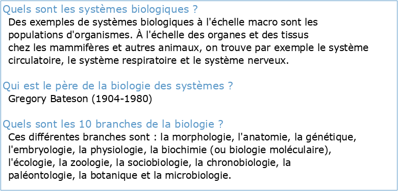 Biologie des systèmes