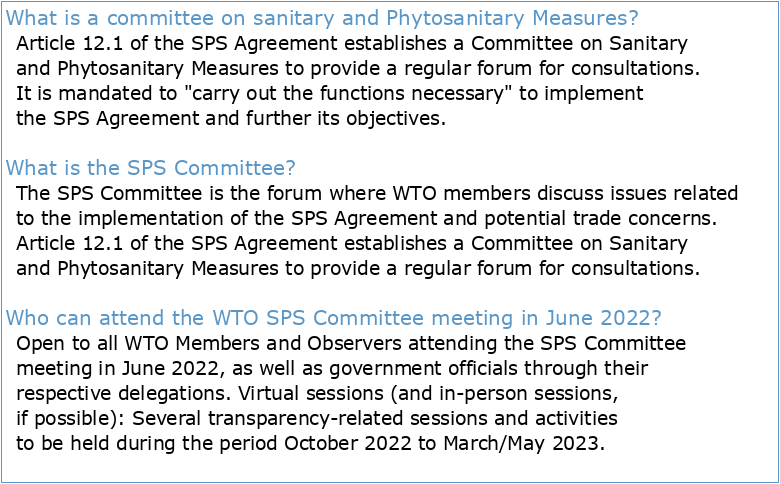 G/SPS/GEN/1714 Committee on Sanitary and Phytosanitary