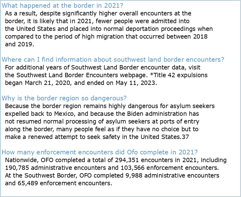 Rising Border Encounters in 2021: An Overview and Analysis