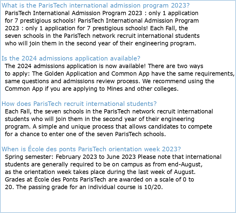 APPLICATION FORM Mines ParisTech Academic Year 2022-2023