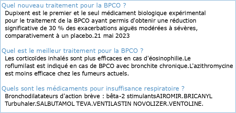 Deux nouveaux médicaments pour le traitement de la BPCO