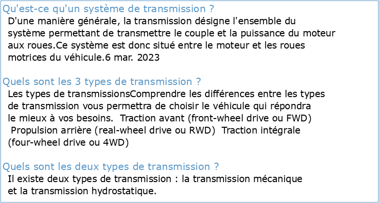 LE SYSTEME DE TRANSMISSION (1)