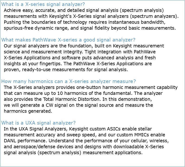 X-Series Signal Analyzers