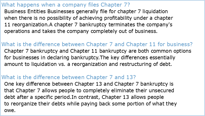 Chapter 7 Commercial Bankruptcy Strategies