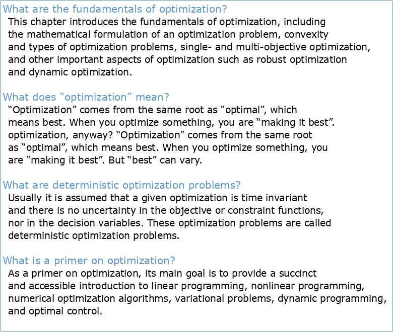 Introduction `a l’optimisation