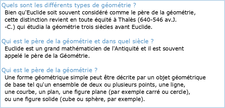 1 Chapitre I : Geometrie classique