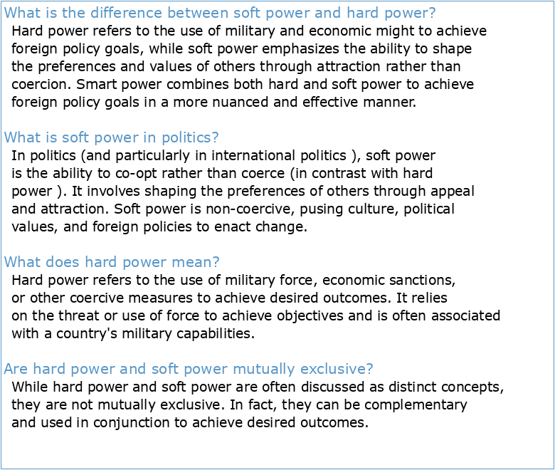 Hard Power and Soft Power