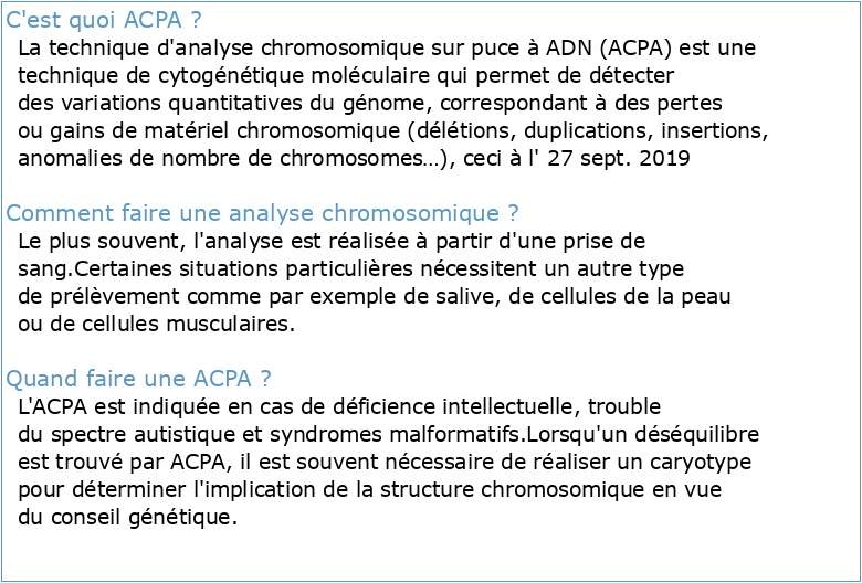 Analyse Chromosomique sur Puce à ADN (ACPA) : -:: eACLF ::