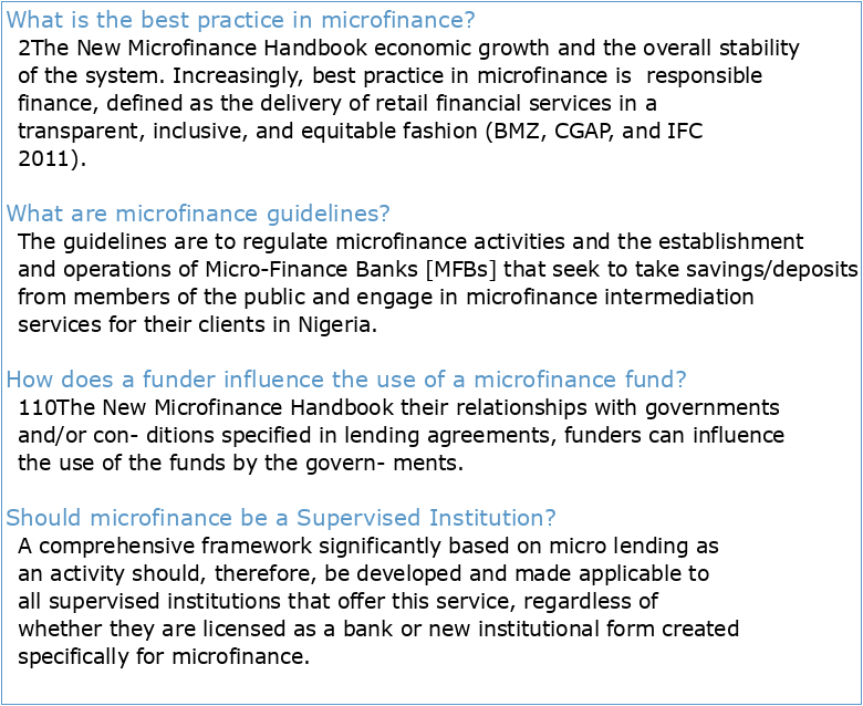 Good Practice Guidelines for Funders of Microfinance (French)