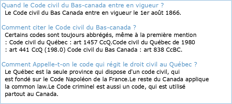 L'évolution du Code civil du Bas-Canada ou d'une codification à l'autre