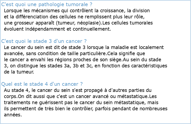 pathologie generale tumorale 3eme annee de medecine