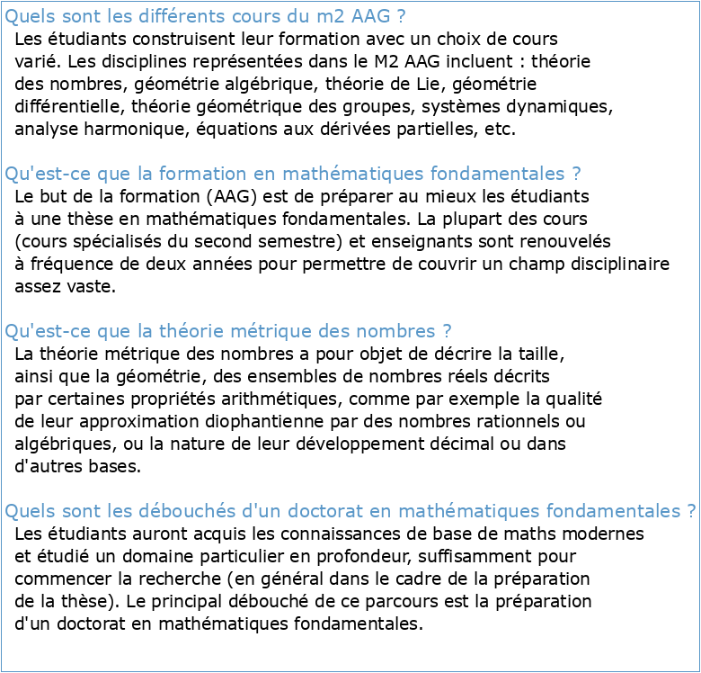 M2 Mathématiques Fondamentales Arithmétique et Géométrie