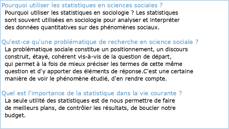 Les problèmes de l'usage de la statistique en sciences sociales