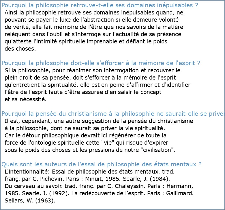 PHI 143 –La philosophie de l’esprit (3 cr)
