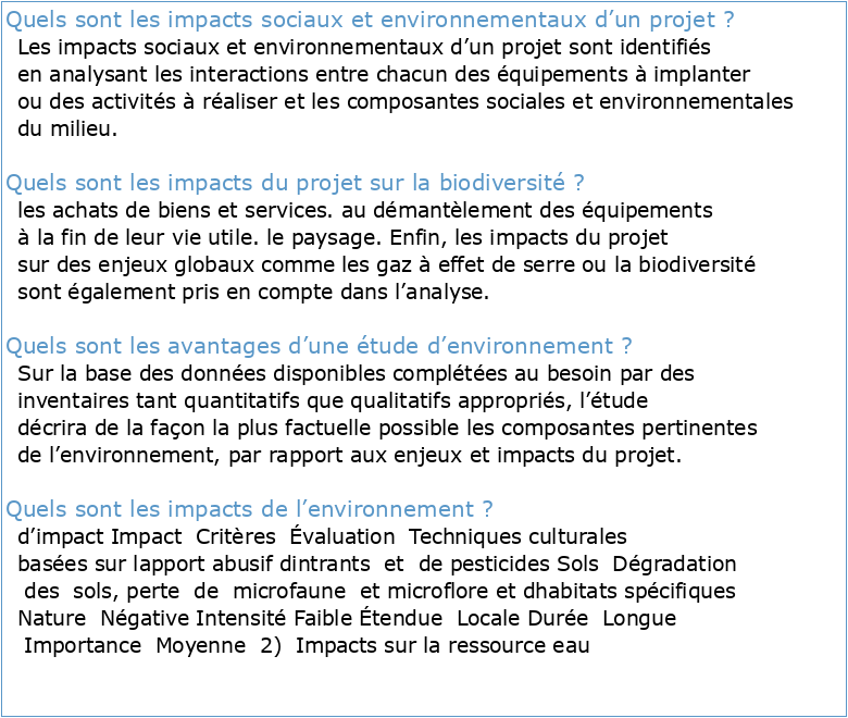 etude d'impact environnemental et social de l'expansion du projet