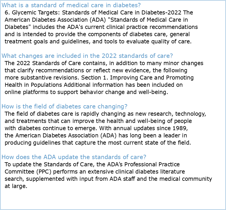 Standards of Medical Care in Diabetes—2022