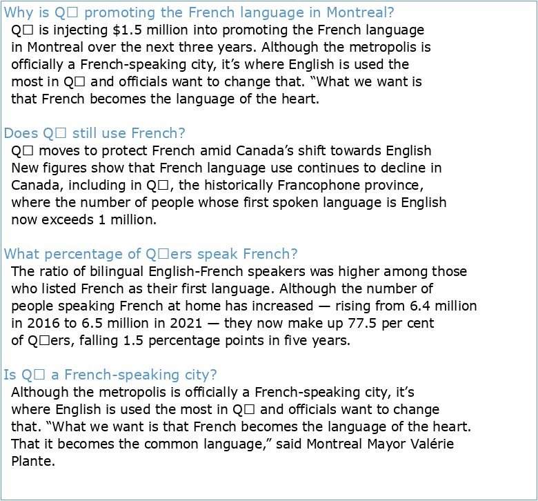 the Quebec French Language Market