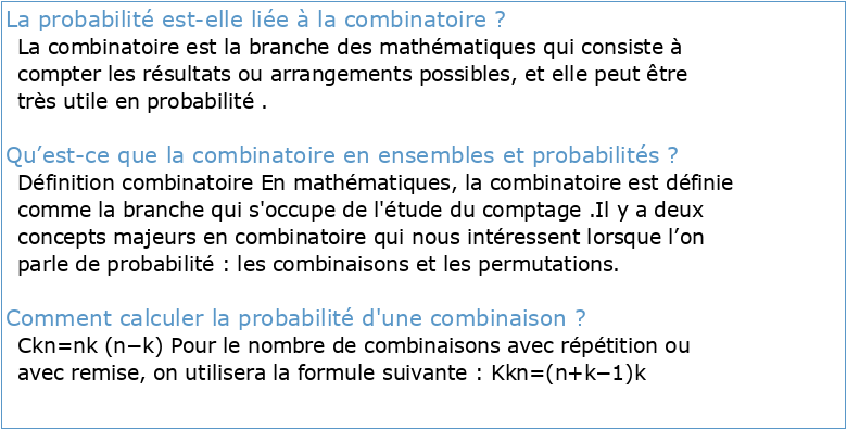 13 Combinatoire et probabilités