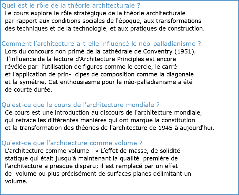 Théorie de l'architecture 1 : introduction
