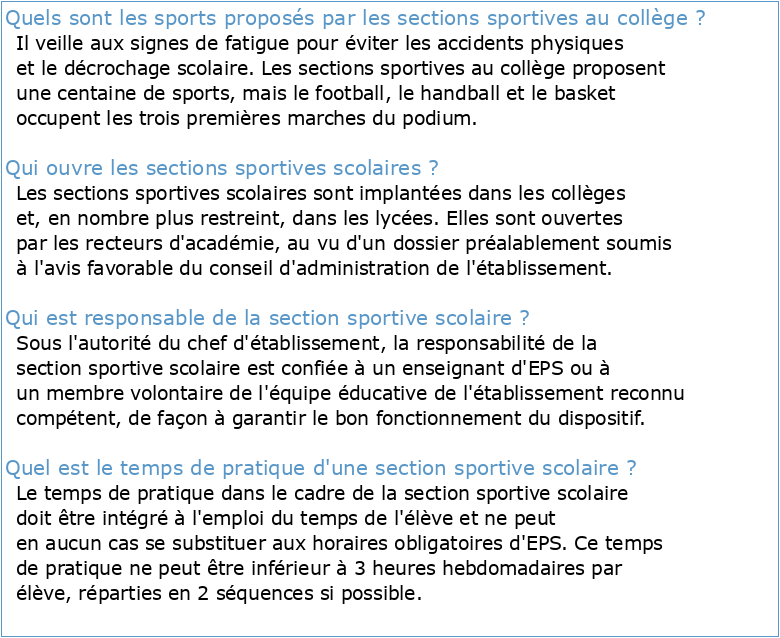 Section Sportive Scolaire Football Collège