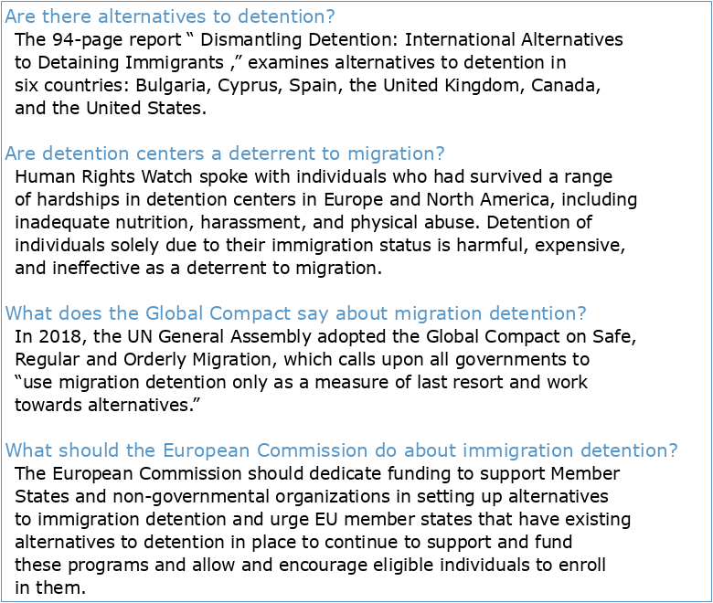 Global Trends in Immigration Detention and Alternatives to