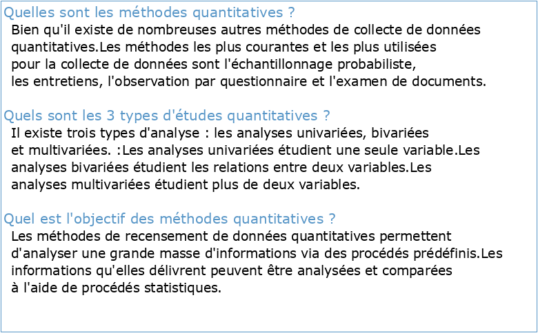 Méthodes Quantitatives I