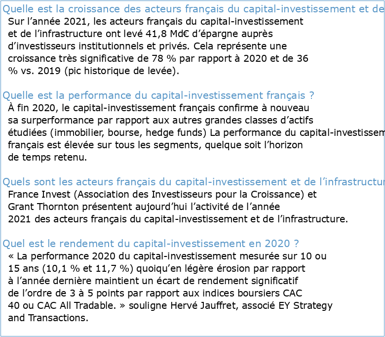 Capital Investissement au Maroc : Activité Croissance et Performance