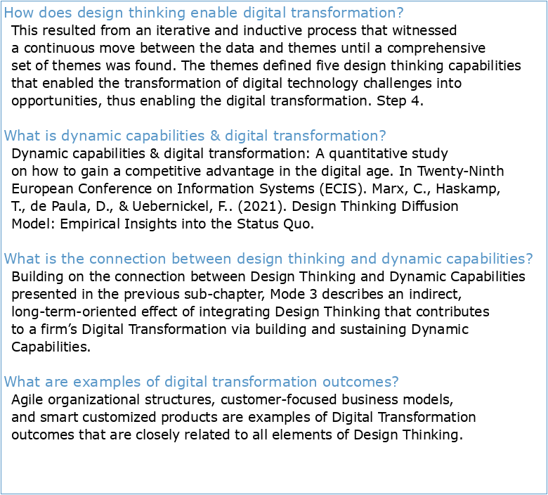 Design thinking et transformation Digitale