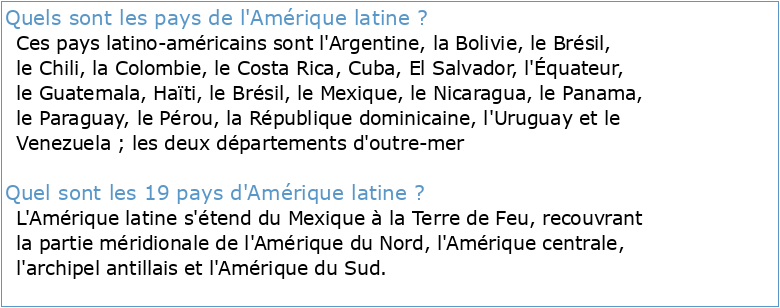 Amerique Latine