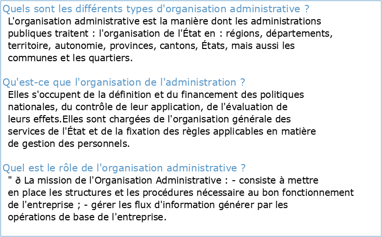 Cours d'organisation administrative