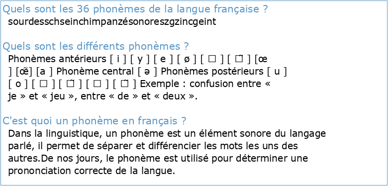 Les 37 phonèmes du français