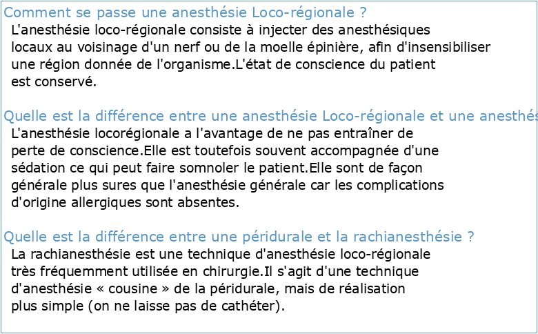 Anesthésie locorégionale en Réanimation  SFAR