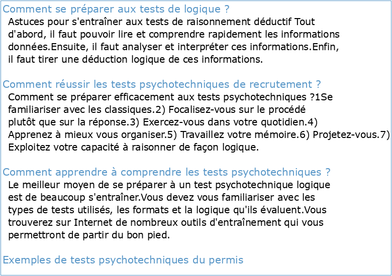 700 tests psychotechniques et de raisonnement logique