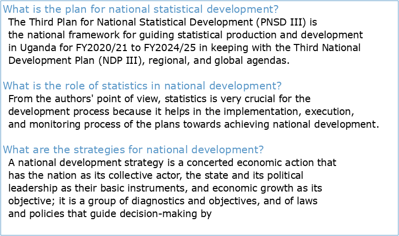 National Strategy for the Development of Statistics