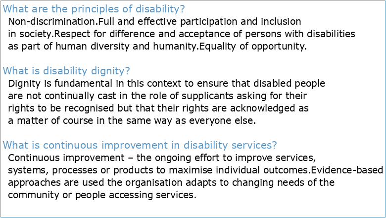 National Standards for Disability Services