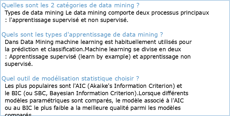 Data mining II Modélisation Statistique & Apprentissage