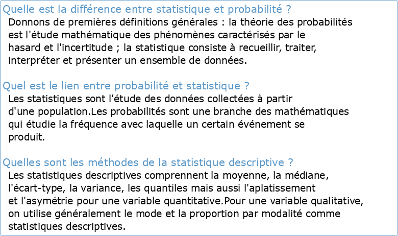 Statistique descriptive et probabilités Cours et exercices corrigés