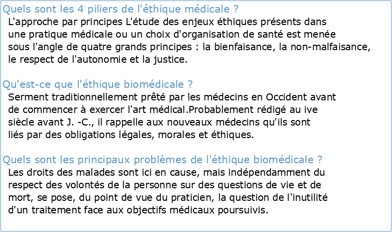 Éthique biomédicale et normes juridiques