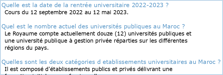 Enseignement Supérieur Universitaire Public 2022-2023