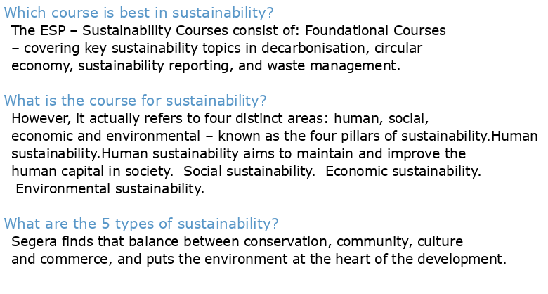 Sustainability Course Catalogue