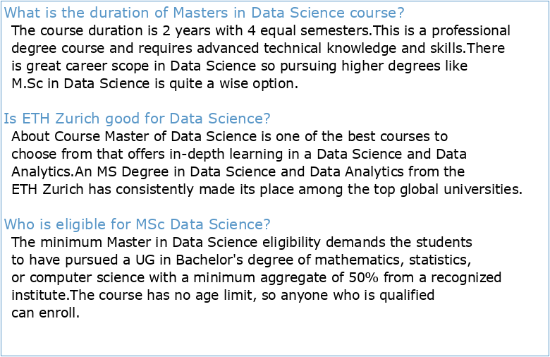Long-term course catalogue Master Data Science regulation 2017