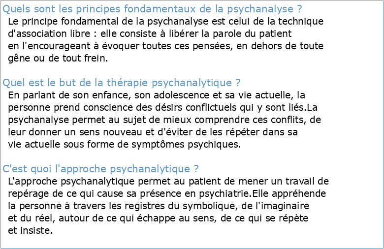 Principes directeurs de l'acte psychanalytique