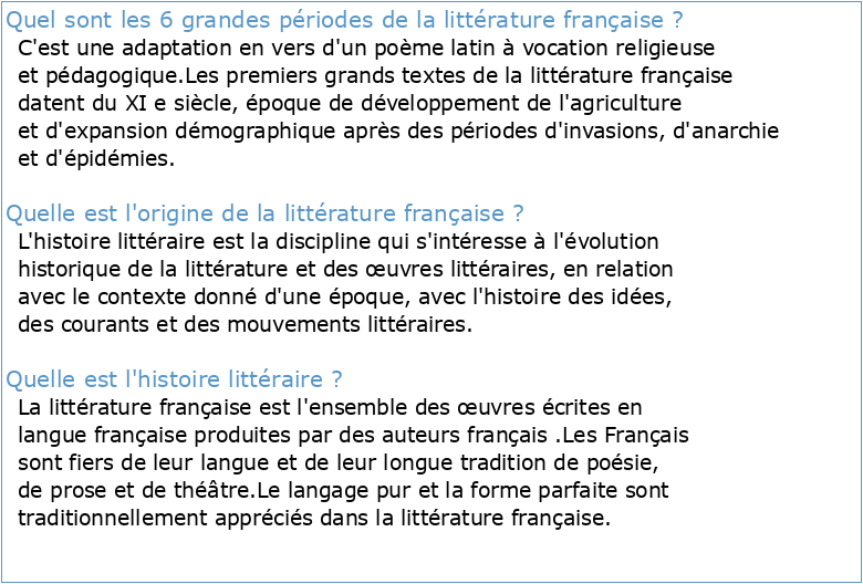 Histoire littéraire de la France