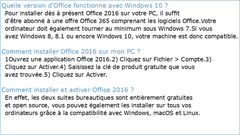 Transition à Windows 10 et à Office 2016